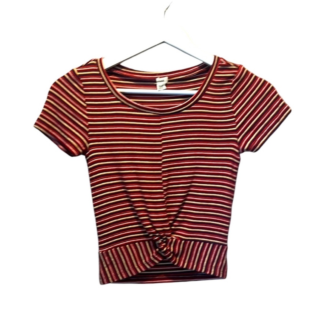Garage Red Striped Short Sleeve Tee
